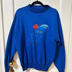 Vintage 1990 World Figure Skating Championship Crewneck – Canada – Blue